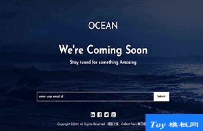 Ocean藍(lán)色ui海洋屏保單頁(yè)網(wǎng)站響應(yīng)式主題模板-Toy模板網(wǎng)編號(hào)17037