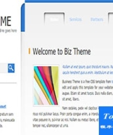 藍(lán)色白色清爽biz theme雙列布局網(wǎng)站模板