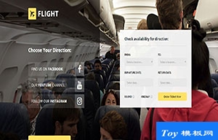 Flight響應(yīng)式飛機(jī)航班遠(yuǎn)行旅游公司網(wǎng)站模板-Toy模板網(wǎng)編號(hào)17497