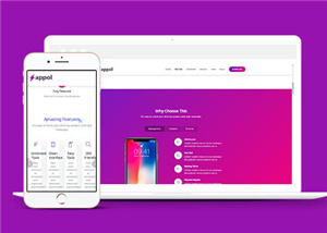 簡約企業(yè)軟件展示網(wǎng)站模板下載-HTML5模板