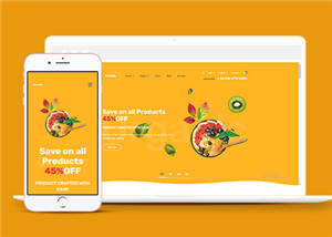 清新響應(yīng)式有機(jī)食品購物商城網(wǎng)站html模板-HTML5模板