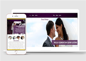 高貴紫婚慶婚宴婚紗HTML5模板下載-HTML5模板