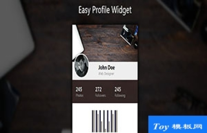 Profile Widget個人主題設計響應式單頁web網站模板-Toy模板網編號17697