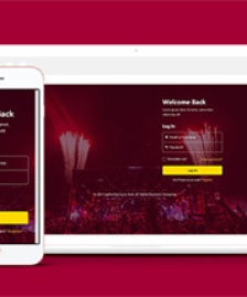 響應(yīng)式暗紅色歡慶活動登錄框網(wǎng)站模板-HTML5模板