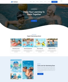 HTML5專業(yè)游泳學校宣傳網站模板
