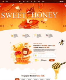 美味蜂蜜食品公司HTML5網(wǎng)站模板