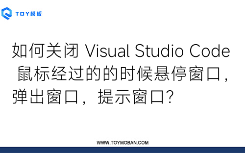 如何關閉 Visual Studio Code 鼠標經(jīng)過的的時候懸停窗口，彈出窗口，提示窗口？