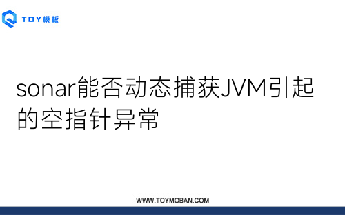 sonar能否動態(tài)捕獲JVM引起的空指針異常