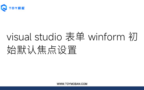 visual studio 表單 winform 初始默認焦點設置