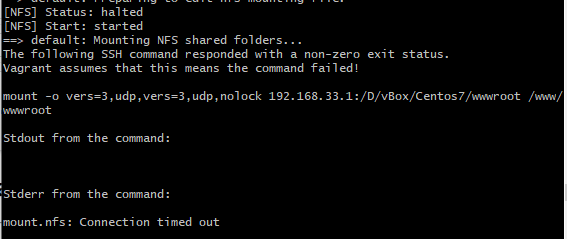 如何解決  mount.nfs: Connection timed out，vagrant啟用后nfs超時(shí)問題