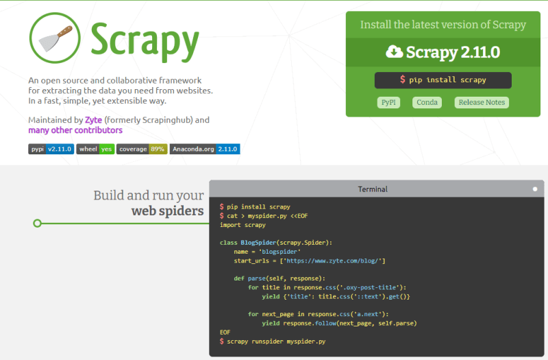Scrappy Python 網(wǎng)頁抓取庫