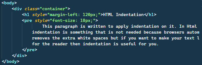 縮進 html
