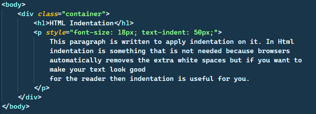 縮進 HTML