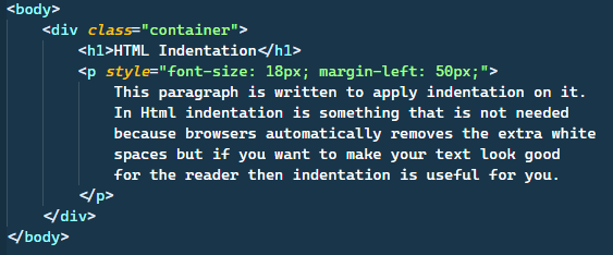 縮進 html 3